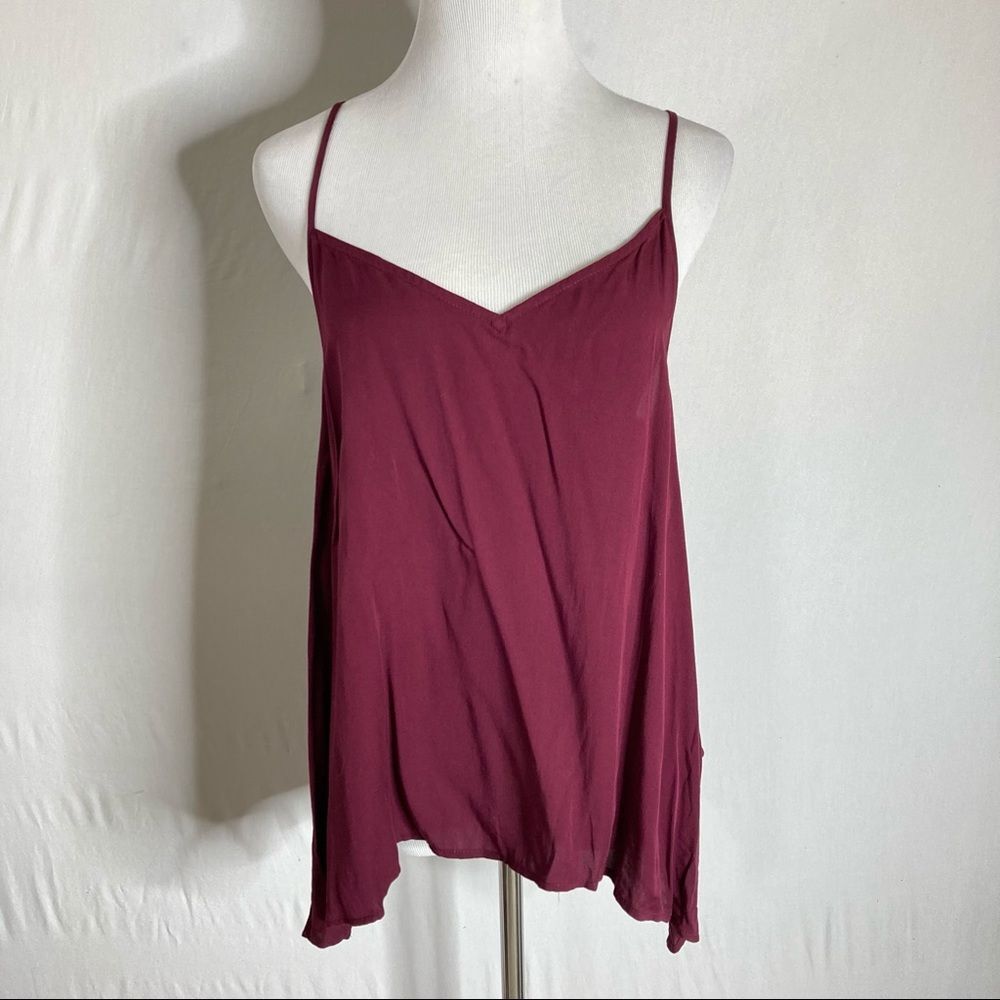 NWT Tobi Maroon Red Cross Back Tank Top Size Medium